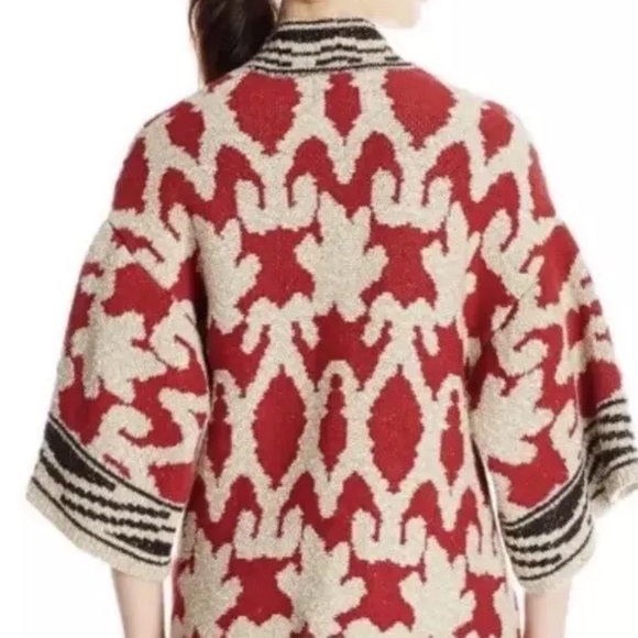 Lucky Brand Open Cardigan Women’s Small Sequoia Intarsia Shawl Sweater Kimono - Picture 3 of 7